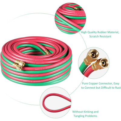 OXY-ACE Tyelene 300-PSI Twin Hose W/Fitting 1/4"x328'' BEST WELDS