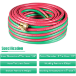 OXY-ACE Tyelene 300-PSI Twin Hose W/Fitting 1/4"x328'' BEST WELDS