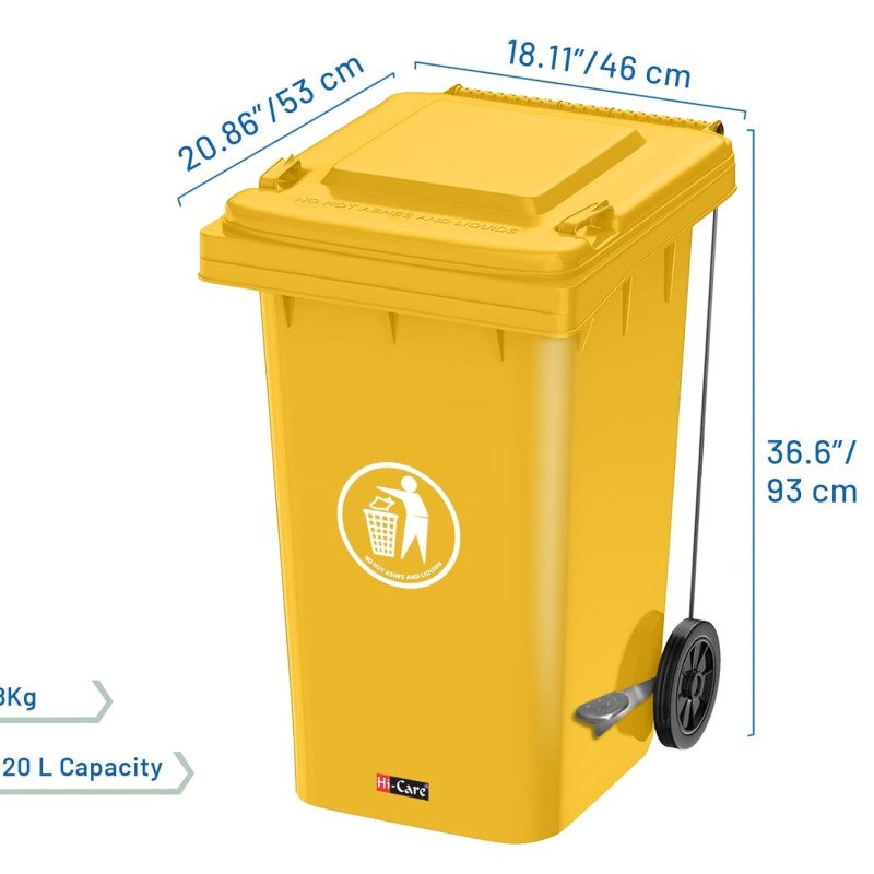 Spill Drum 30gl /120 Litre with wheel and pedal