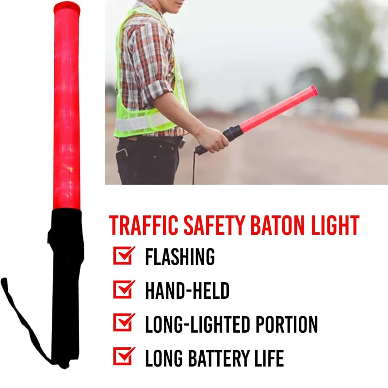 Reflective Traffic Baton (Green & Orange)