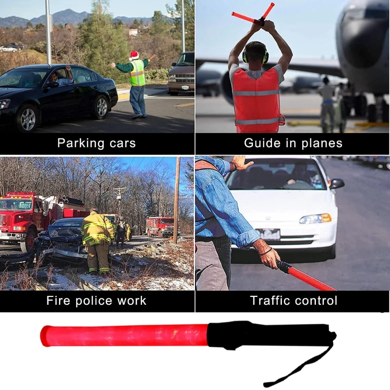 Reflective Traffic Baton (Green & Orange)