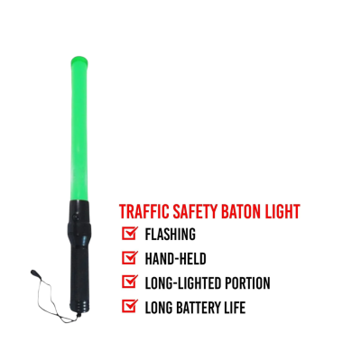 Reflective Traffic Baton (Green & Orange)