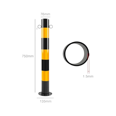 Parking Barrier Safety Barrier 750mm Traffic Reflective Column Steel Pipe Driveway Bollard Post Pole for Commercial or Private Use